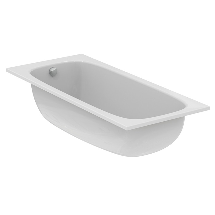 Ideal Standard i.life Ванна 180x80 см, встраиваемая, акрил, без панелей, перелива, без ножек, цвет: белый глянец