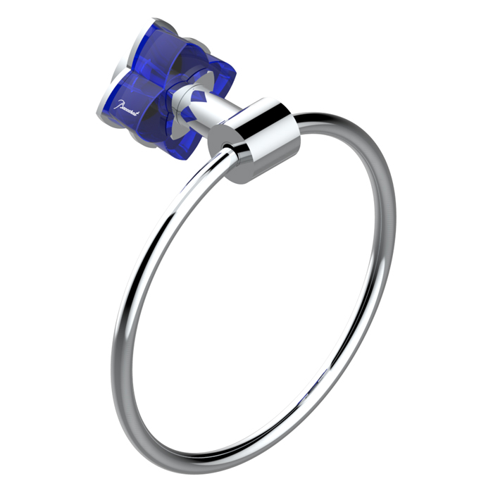 THG Pétale de cristal bleu Полотенцедержатель - кольцо 18см., подвесной, цвет: хром/синий хрусталь