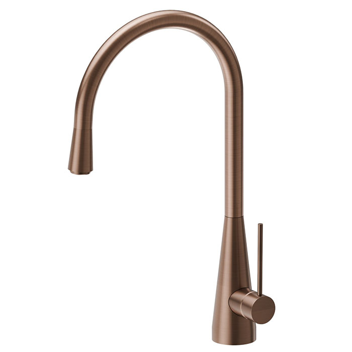 Newform Ycon Смеситель для кухни, на 1 отв., круглый излив, цвет: brushed copper bronze