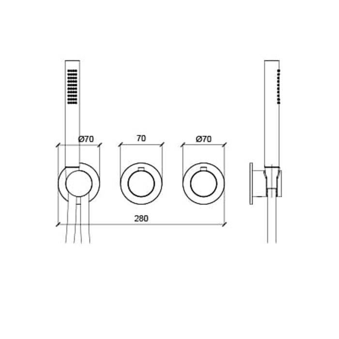 Almar Смеситель для душа, встраиваемый, с ручным душем, на 2-3 источника, цвет: Nichel Brushed