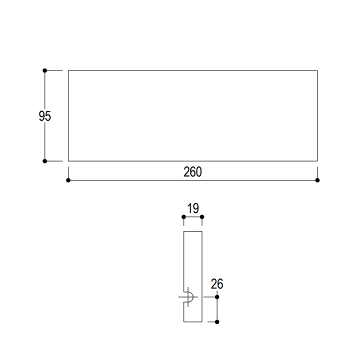 Ritmonio Brass Полочка L260 (для использования с прутком) из Solid Surface, цвет:  белый