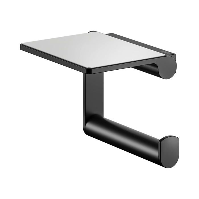 Keuco Plan Держатель т/б, подвесной, с полочкой, поворотный, открытый, цвет: черный матовый