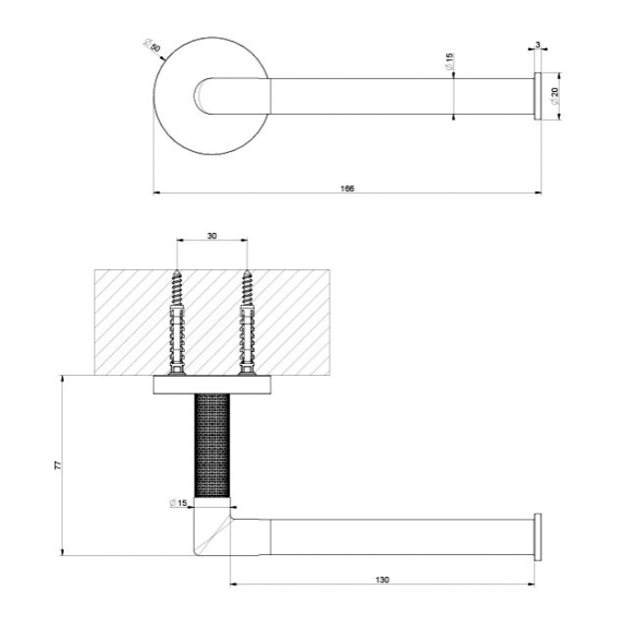 Gessi Anello Держатель т/б, подвесной, вертикальная/горизонтальная установка, цвет: Warm bronze brushed pvd