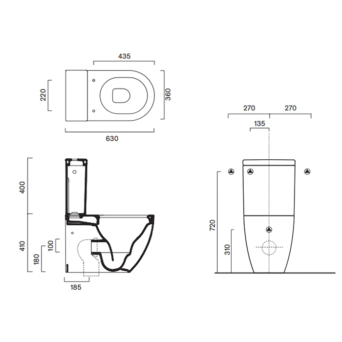 Catalano Sfera Унитаз моноблок 63х36см., безободковый, покрытие Cataglaze, цвет: белый глянцевый