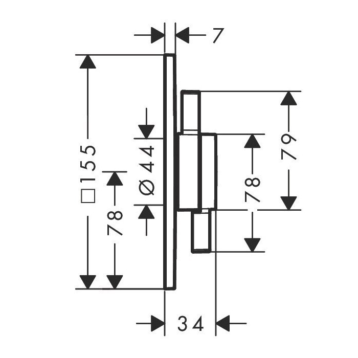 Hansgrohe DuoTurn Q Смеситель для ванны, настенный, цвет: бронза шлифованная