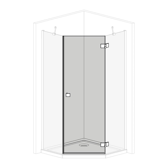 Radaway Essenza PTJ Душевая дверь 62см, распашная, левая, стекло прозрачное, покрытие Easy Clean, профиль: хром