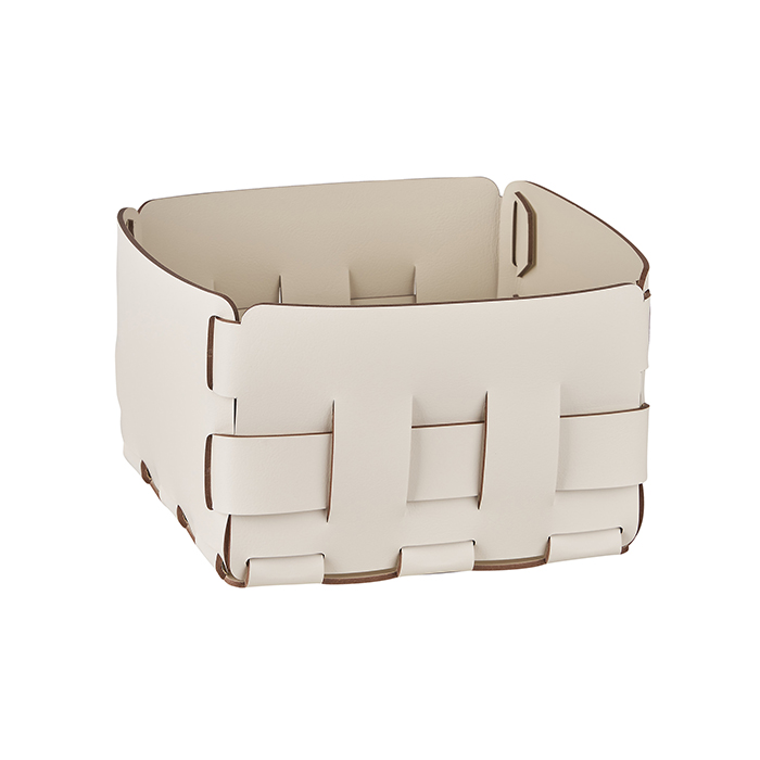 Colombo Adj Корзинка Mini Bottega, 19x19H13 см, цвет: белый/панна котта