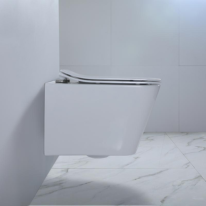 NEMO Унитаз 52x36см., подвесной, безободковый, tornado, сиденье микролифт, цвет: белый глянцевый