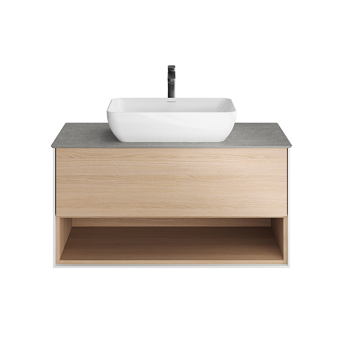 Kerama Marazzi PLAZA Modern Тумба подвесная 100x48см, 1 ящик, цвет: дуб виченце