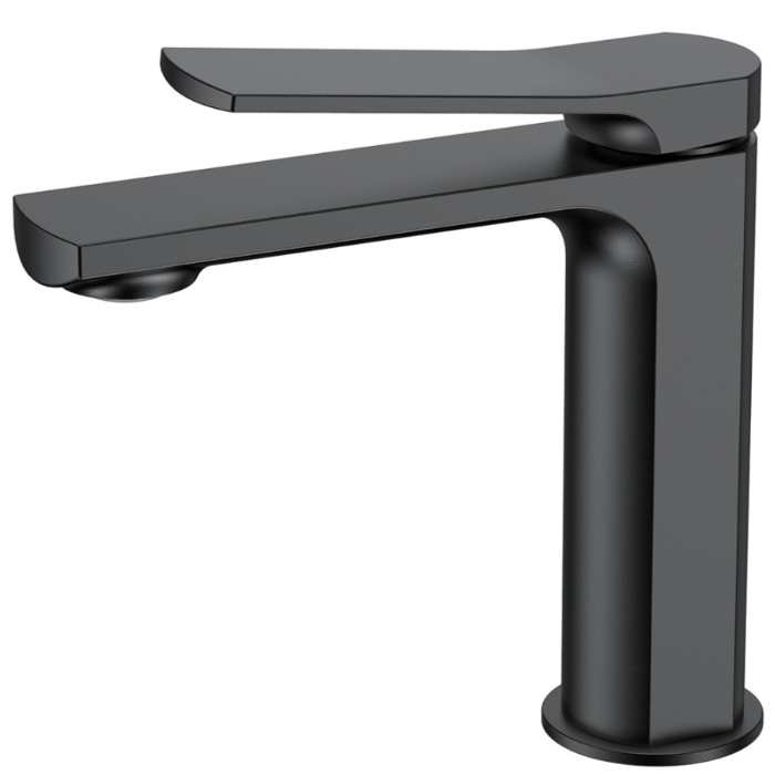 NEMO Prima Смеситель для раковины, 1 отв., с донным клапаном, цвет: черный матовый