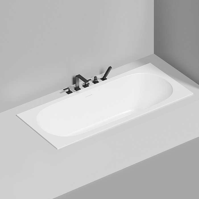 Salini Ornella Axis 180 Kit Встраиваемая ванна 180х80х60см, прямоугольная, материал: S-Sense, донный клапан "Up&Down", слив-перелив, цвет: белый матовый