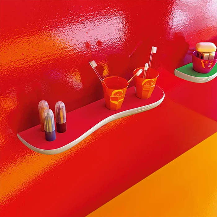 Laufen Florakids Полка «облако» подвесная керамическая 550x130x55 мм, цвет: белый и красный