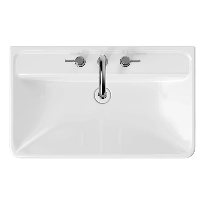 Kerama Marazzi Elegance Раковина подвесная 80см, с 3 отв., цвет: белый глянцевый