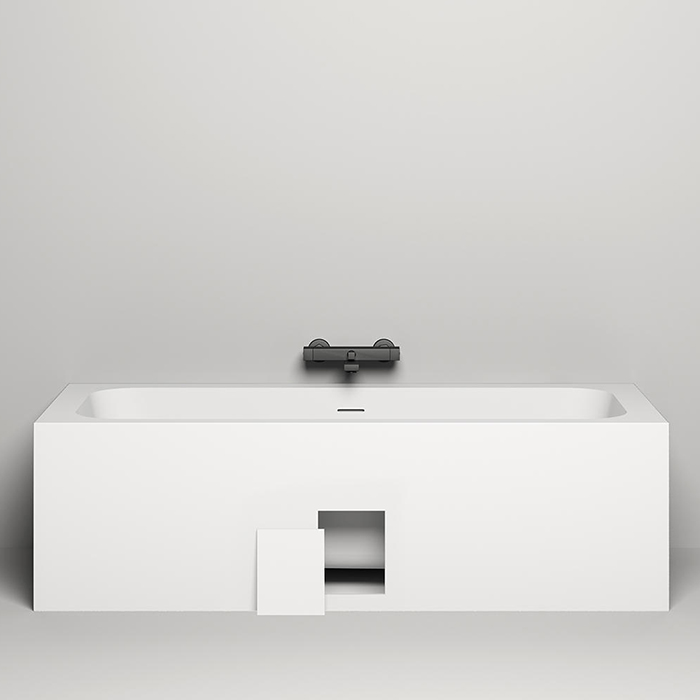 Salini Orlanda Axis Встраиваемая ванна на ножках 191х80х60см.,  "Up&Down", материал: S-Sense, сифон, интегрированный слив-перелив, цвет: белый матовый