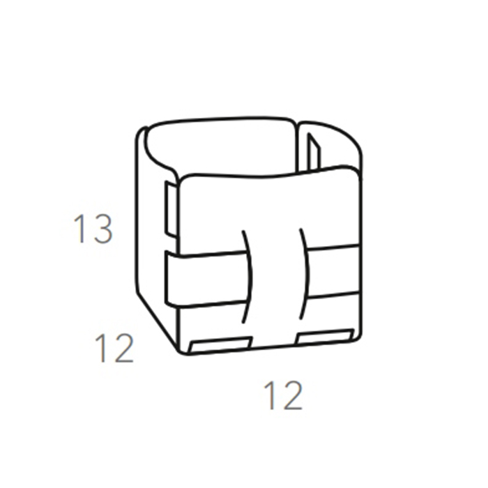 Colombo Adj Корзинка Mini Bottega, 12x12H13 см, цвет: черный/серый