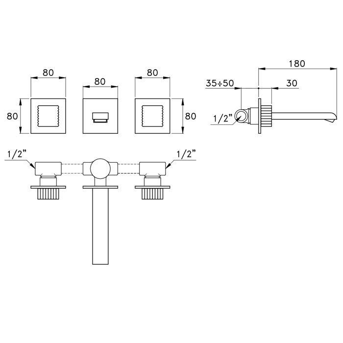 Stella Casanova Встраиваемый смеситель для раковины 3868TR, цвет: хром
