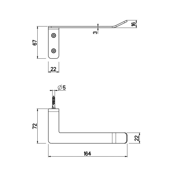 QuadroDesign Держатель т/б., подвесной, цвет: Brushed Stainless Steel