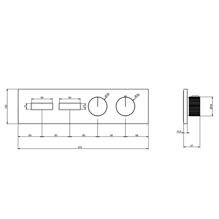 Gessi Hi-Fi Термостат для душа, с включением до 2 источников одновременно, внешняя часть, цвет: хром