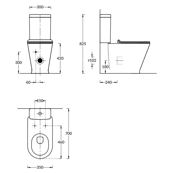 Kerama Marazzi Plaza Modern Унитаз моноблок 35x70см, безободковый, цвет: белый глянцевый