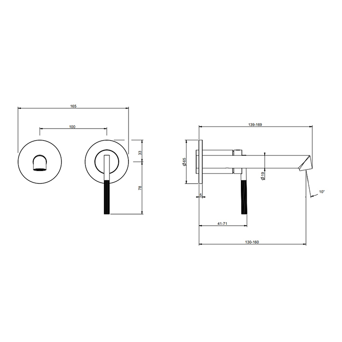 Gessi Ingranaggio Смеситель для раковины,  встраиваемый, с изливом: 16.9см., цвет: Brushed Brass PVD