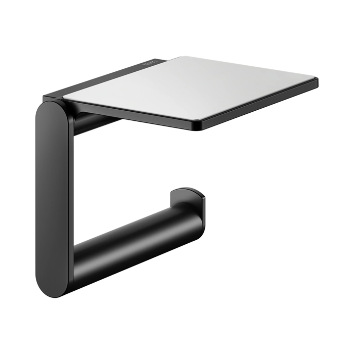 Keuco Plan Держатель т/б, подвесной, с полочкой, поворотный, открытый, цвет: черный матовый