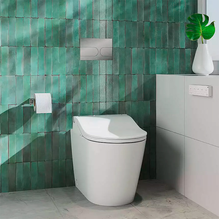 TOTO Washlet RW Сиденье 579x391x108мм, с дистанционным управлением и автосмывом, для унитаза CW542/CW563, цвет: белый/отделка серебро