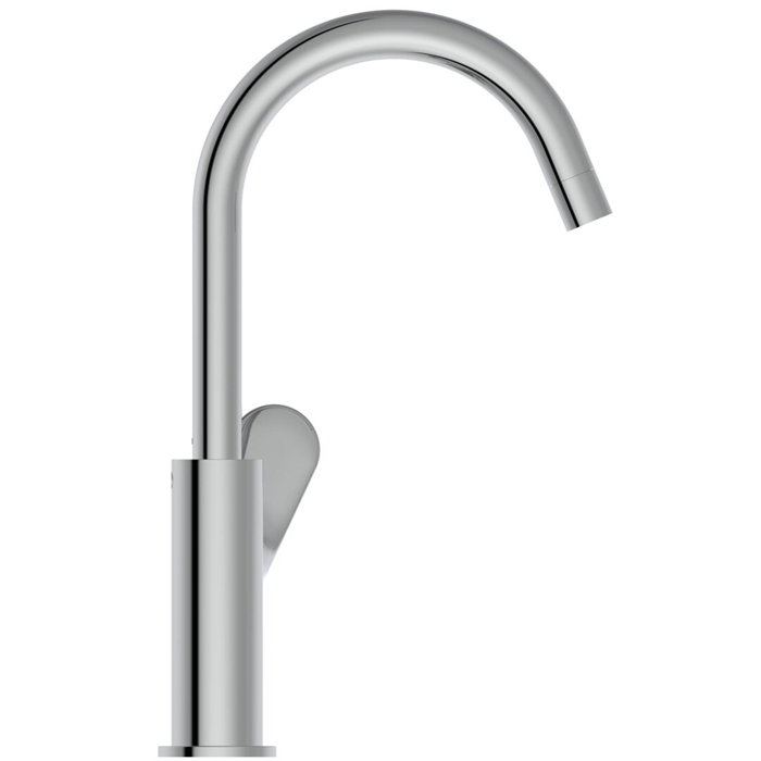 Ideal Standard Ceralife O Смеситель для раковины, на 1 отв., H21.5см., с поворотным изливом, с донным клапаном,  цвет: хром
