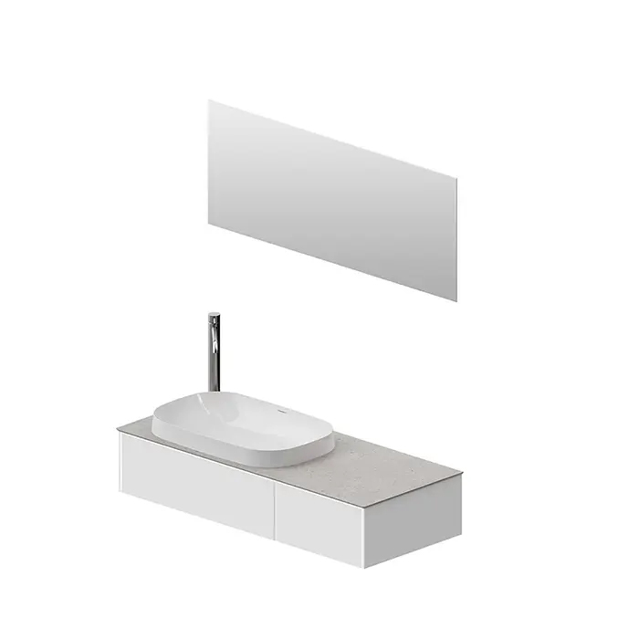 Kerama Marazzi Magica Тумба подвесная, 115.4х48.5х22см., 2 ящика, цвет: утренний серый матовый