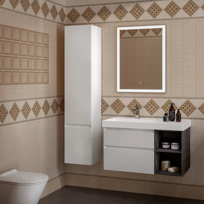 Kerama Marazzi Cubo Пенал подвесной, левый 165, цвет: белая матовая