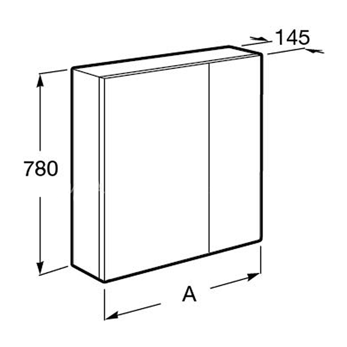 Roca Ronda Зеркальный шкаф 60x78см, с LED-подсветкой сверху, блоком с розеткой и выключателем-кнопкой с диммером, цвет: белый матовый 