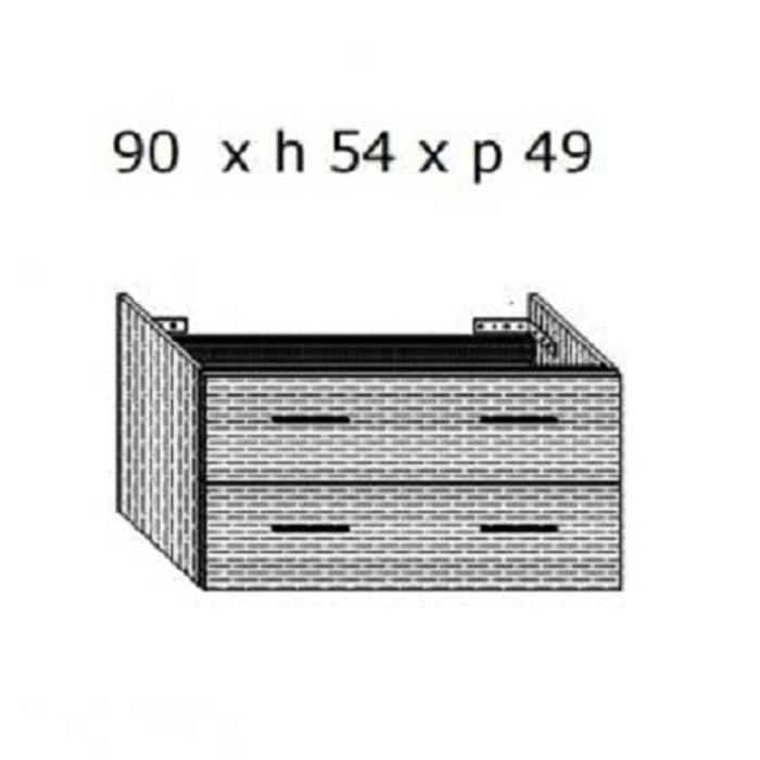 IDEA STELLA/IDEA Комплект мебели подвесной, 2 ящика, внутр.часть 03037, с 2-мя ручками 03094хром,  90x54x49см Цвет: голубой/blu 1
