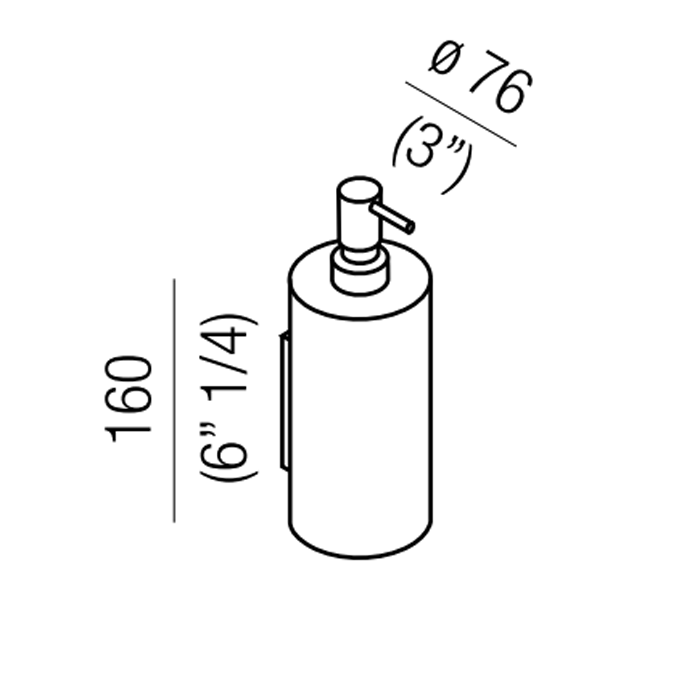 Agape 369 Дозатор для жидкое мыло, подвесной, цвет: глянец