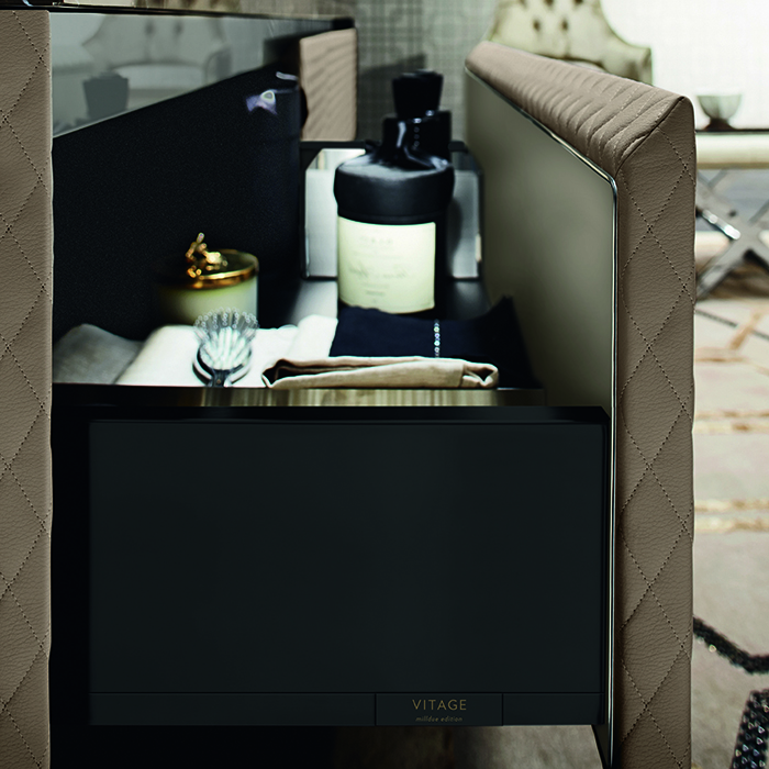 VITAGE milldue edition FOUR SEASONS Комплект мебели с базой, интегрированными раковинами PLANS, зеркалом LOSANNA, 216см, подвесной, цвет: мрамор bronzo amani-B58 экокожа visione-223 черный хром
