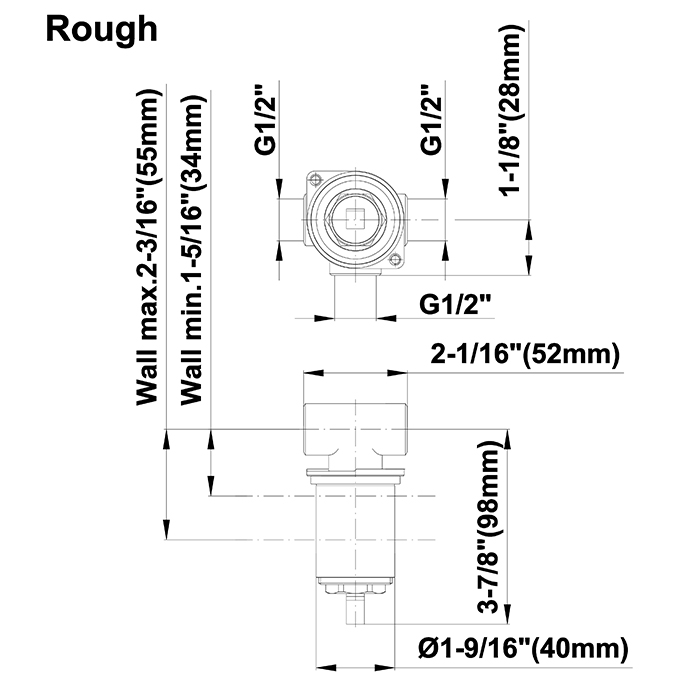 GRAFF UNIVERSAL Смеситель для раковины скрытого монтажа 1/2’’ — черновой вариант