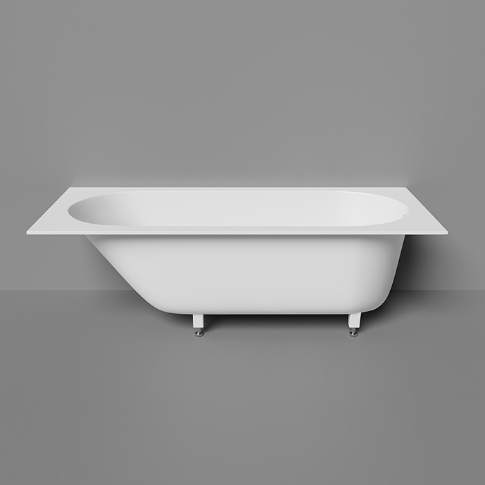 Salini Lofo Ванна 179х79.1х61см., встраиваемая, Solid Surface, без слива-перелива, с ножками, цвет: белый матовый