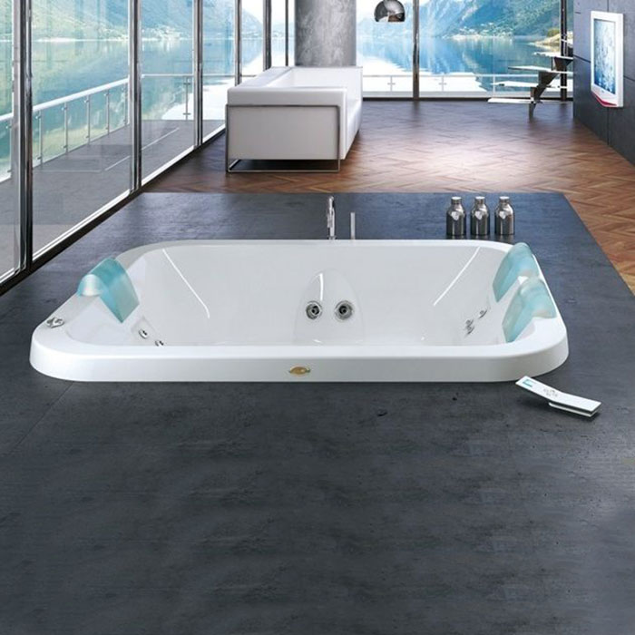Jacuzzi Aquasoul Extra R+C Ванна, встраиваемая, 190x150x60см, гидромассажная, без смесителя, с панелями, цвет: белый/хром