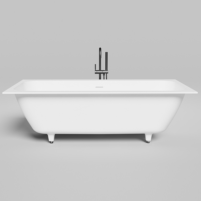 Salini Orlanda Axis Встраиваемая ванна на ножках 180х80х60cм., "Up&Down", сифон, интегрированный слив-перелив, материал: S-Sense, цвет: белый матовый