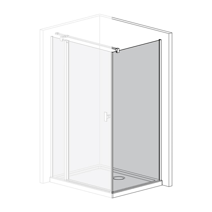 Radaway Nes KDJ Боковая стенка 100см, стекло прозрачное, покрытие Easy Clean, профиль: хром