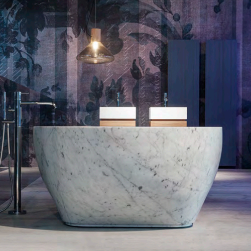 Antonio Lupi Solidea Ванна отдельностоящая 210х130х50см, из натурального камня, цвет: Pietra Stone Grey