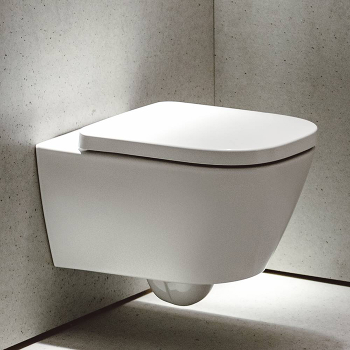 Laufen Meda Унитаз 54x36x35.5см., подвесной, безободковый, смыв Tornado, с сиденьем микролифт, цвет: белый глянцевый