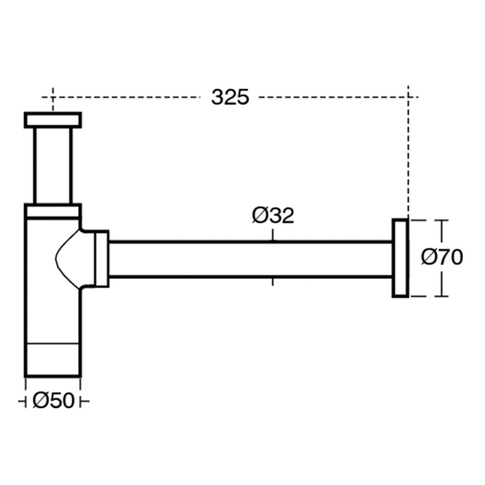 Ideal Standard Сифон для раковины, бутылочный, цвет: хром