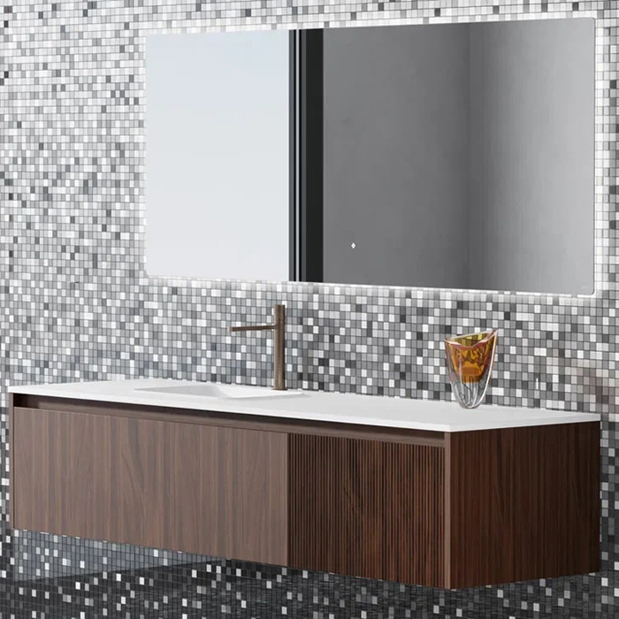 Salini Зеркало для ванны OMBRA 100х90х2.5см., с LED подсветкой, влагостойкое AGC Сrystalvision, сенс. выкл., крепления, обогрев, антизапот.