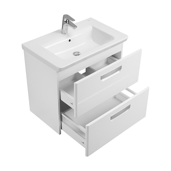 Roca The Gap Original Тумба подвесная 70x41x60см, с 2 ящиками, цвет: белый