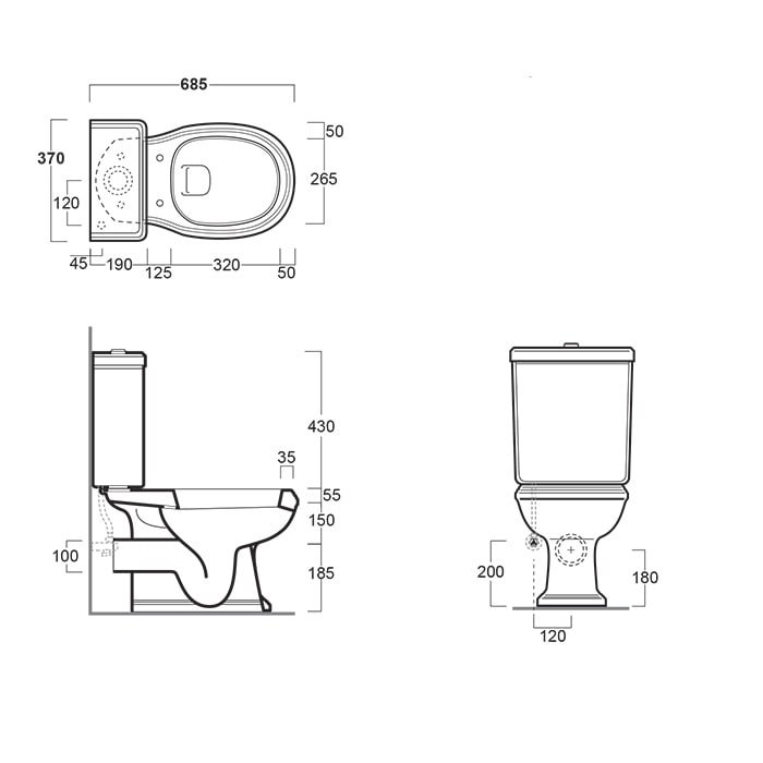 SIMAS Arcade Унитаз моноблок 36,5х68,5см, выпуск в стену, с фурнитурой, цвет: белый/хром