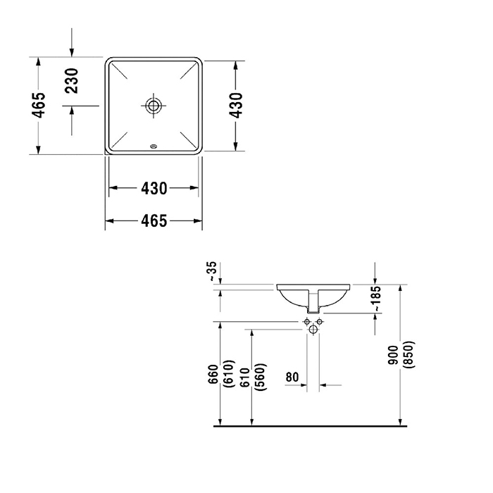 Duravit  Starck 3 Раковина 43x43 см, без отв., цвет: белый