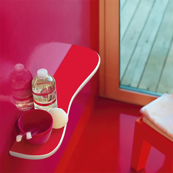 Laufen Florakids Полка «облако» подвесная керамическая 550x130x55 мм, цвет: белый и красный