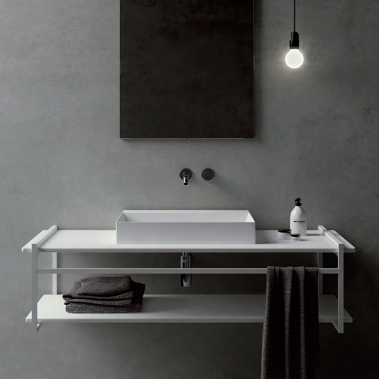 AZZURRA HANG Комплект мебели, с раковиной без отверстия под смеситель, 120x55, цвет: белый
