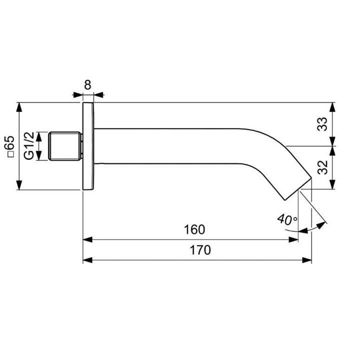 Ideal Standard Joy Neo Настенный излив, 17см., подключение G1/2, цвет: хром