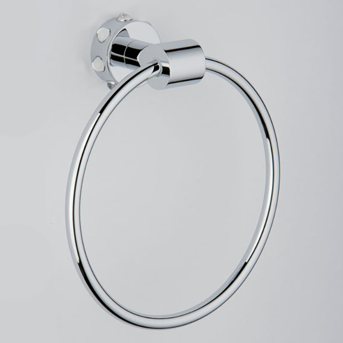 THG Mossi Полотенцедержатель - кольцо 18см., подвесной, цвет: хром/прозрачный хрусталь