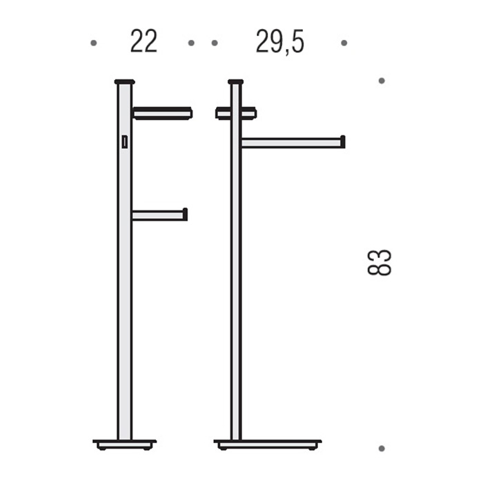 Colombo Units Стойка с аксессуарами, DX, держатель для т/б, мыльница, цвет: хром